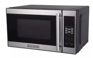 lot 100 image: BLACKDECKER 0.7 cu ft 700W Microwave Oven - Black - EM720CPN-P Countertop, Small Dorm Microwave