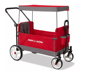 lot 122 image: Radio Flyer Convertible Kid & Cargo Stroller Wagon with Canopy