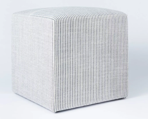 lot 131 image: Lynwood Square Upholstered Cube Ottoman - Threshold