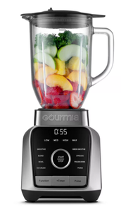 lot 207 image: Gourmia Digital Blender with 8 Total Blend Programs, 4 Speeds & Round-Plated Tamper Gray 1500W, Crushes Ice, Smoothie Maker