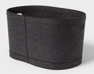 lot 311 image: LOT OF 4 1.5bu Felt Laundry Basket Black - Brightroom Heavy Duty Clothes Basket, Polyester, 2 Handles