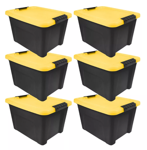 lot 314 image: LOT OF 6 IRIS 20 Quart Storage Bin with Secure Latching Buckles