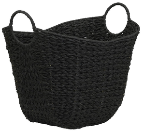 lot 316 image: Household Essentials Black Paper Rope Basket with Handles