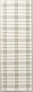 lot 338 image: Tri-Stripe Plaid Handmade Woven Area Rug GreenCream - Hearth & Hand