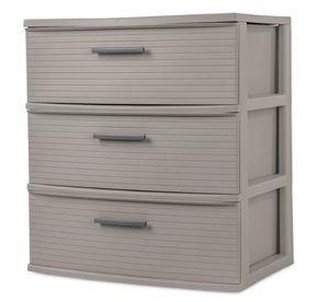 lot 349 image: LOT OF 2 3 Drawer Wide Tower Light Gray - Brightroom Plastic Storage Drawers