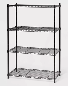 lot 352 image: 4 Tier Wide Wire Shelving Black - Brightroom Steel Storage Shelves, Adjustable Wire Rack, 350 lb Capacity