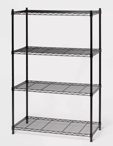 lot 353 image: 4 Tier Wide Wire Shelving Black - Brightroom Steel Storage Shelves, Adjustable Wire Rack, 350 lb Capacity