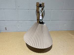 lot 201 image: Ceramic Table Lamp Cream with Pleated Fabric Shade - Hearth & Hand