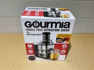 lot 223 image: Gourmia 6 Speed Wide Mouth Juice Extraction with Self-Clean Stainless Steel Juicer, 800W