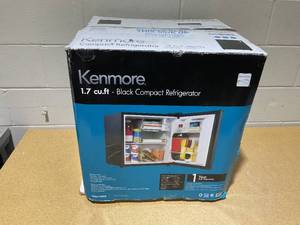 lot 229 image: Kenmore 1.7 cu-ft Refrigerator - Black Compact Dorm Fridge