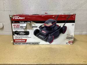 lot 411 image: Hyper Tough 2x20 Volts Max 18-Inch Brushless Side-Discharge Mower
