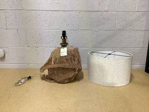 lot 416 image: Resin Table Lamp Gray - Hearth & Hand