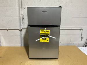lot 99 image: Whirlpool 3.1 cu ft Mini Refrigerator Stainless Steel