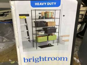 lot 446 image: 5 Tier Wide Wire Shelving - Brightroom