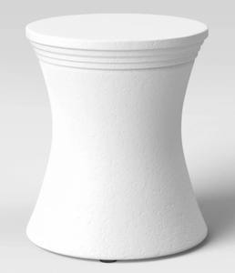 lot 163 image: White Faux Stone Patio Accent Table - Threshold