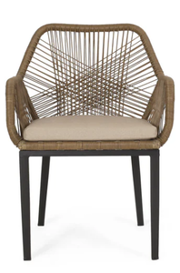 lot 178 image: Fromberg Outdoor Wicker Dining Chair with Cushion