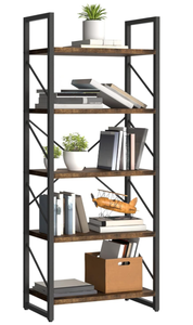lot 408 image: YITAHOME 5 Tiers Bookshelf, Artsy Modern Bookcase, Storage Rack Shelves Books Holder Organizer