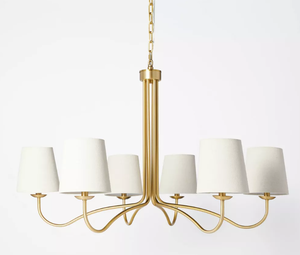 lot 430 image: 6-Arm Candelabra Chandelier Ceiling Light - Hearth & Hand