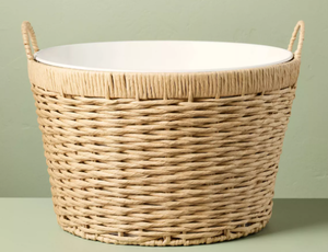 lot 431 image: 23L Woven Wrapped Metal Beverage Tub - Hearth & Hand