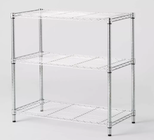 lot 438 image: 3 Tier Wide Wire Shelving - Brightroom