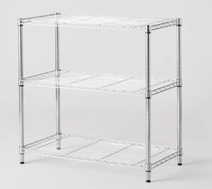 lot 445 image: 3 Tier Wide Wire Shelving - Brightroom