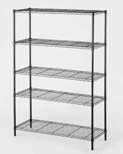 lot 466 image: 5 Tier Wide Wire Shelving - Brightroom