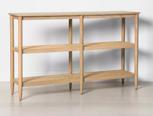 lot 294 image: Wood & Cane 3-Shelf Console Bookcase - Hearth & Hand with Magnolia