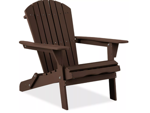 lot 388 image: Best Choice Products Folding Adirondack Chair Outdoor, Wooden Accent Lounge Furniture w 350lb Capacity