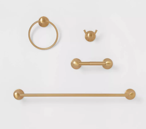 lot 500 image: 4pc Casual Bath Hardware Set Brass - Threshold