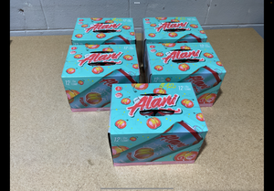 lot 240 image: LOT OF 5 Alani Nu Sugar Free Energy Drink, Juicy Peach, 12 fl oz, 12 Pack, Cans, 200mg Caffeine