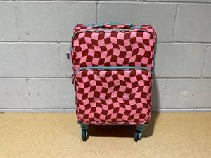 lot 252 image: Kids Softside Carry On Spinner Suitcase Pink Checkered - Cat & Jack