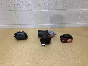 lot 283 image: Hyper Tough 20V Cordless 12-inch Impact Wrench, Variable Speed Trigger, 2.0 Ah Battery and Charger,