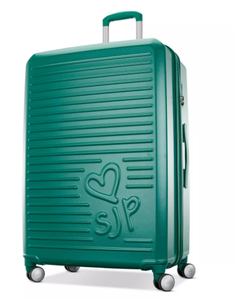lot 250 image: Sarah Jessica Parker 22 Inch Signature Hardside Expandable Large Checked Spinner Suitcase