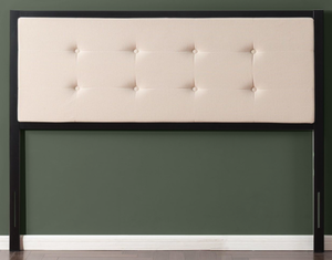 lot 29 image: ZINUS Barbara Upholstered Headboard Button Tufted Metal Frame Headboard- Queen