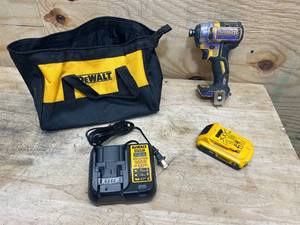 lot 51 image: DEWALT Impact Drill with 2.0Ah Battery, Charger and Bag