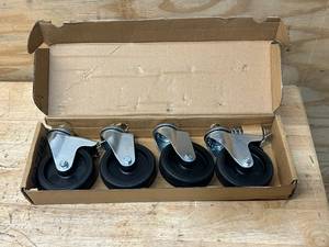 lot 144 image: Lot of 4-  4 Casters (2 with brakes)