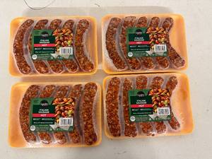 lot 34 image: A. 3x Hot Italian Sausage