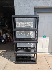 lot 1 image: GREENMADE 5-TIER PLASTIC SHELVING (BLACK)