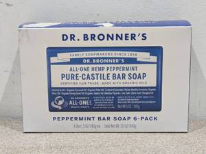 lot 10 image: DR. BONNERS PURE CASTILE BAR SOAP- 5PK.