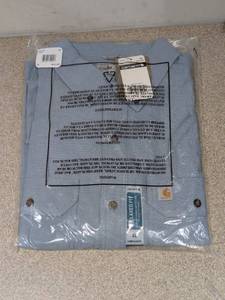 lot 80 image: NEW CARHARTT RELAXED FIT LONG SLEEVE BUTTON UP SHIRT X-LARGE