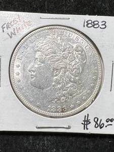lot 10 image: 1883 US MORGAN SILVER DOLLAR