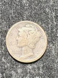 lot 19 image: 1919 US MERCURY DIME