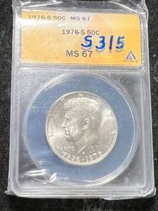 lot 20 image: 1976-S US KENNEDY HALF DOLLAR ANACS MS67