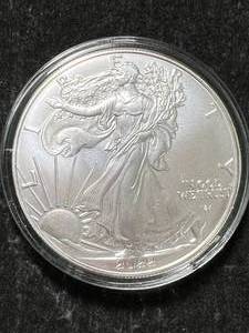 lot 24 image: 2022 AMERICAN SILVER EAGLE 1 TROY OZ .999 FINE SILVER IN AIRTITE