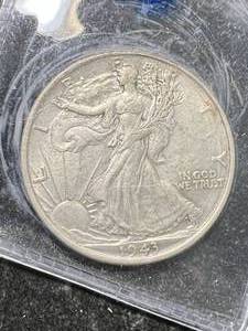 lot 41 image: 1943 US WALKING LIBERTY HALF DOLLAR