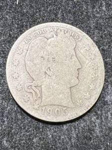 lot 48 image: 1905-S US BARBER QUARTER