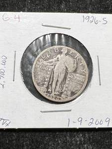 lot 51 image: 1926-S US STANDING LIBERTY QUARTER
