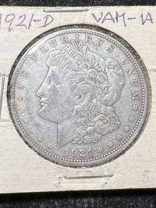 lot 61 image: 1921-D US MORGAN SILVER DOLLAR