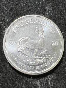 lot 72 image: 2020 S. AFRICAN KRUGERRAND 1 TROY OZ .999 FINE SILVER