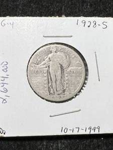 lot 74 image: 1928-S US STANDING LIBERTY QUARTER